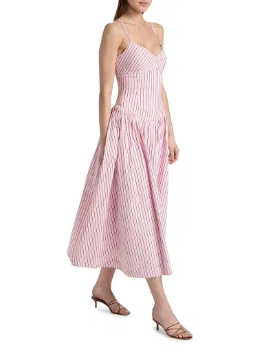 Cinq à Sept Women's Dagna Striped Cotton-Blend Midi-Dress - Cotton Candy Crimson Plum - Size 16 | Thumbnail 2 Cinq à Sept Women's Dagna Striped Cotton-Blend Midi-Dress - Cotton Candy Crimson Plum - Size 16 | Thumbnail 2