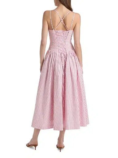 Cinq à Sept Women's Dagna Striped Cotton-Blend Midi-Dress - Cotton Candy Crimson Plum - Size 16 | Thumbnail 5 Cinq à Sept Women's Dagna Striped Cotton-Blend Midi-Dress - Cotton Candy Crimson Plum - Size 16 | Thumbnail 5