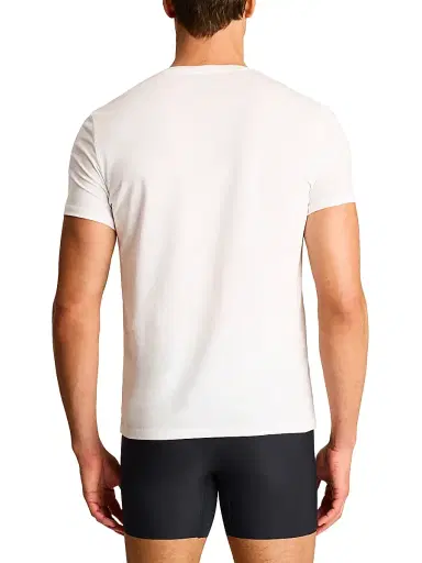 Commando Men's Premier Stretch-Cotton V-Neck Undershirt - White | Thumbnail 3 Commando Men's Premier Stretch-Cotton V-Neck Undershirt - White | Thumbnail 3