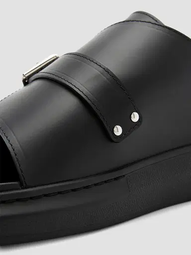 McQueen Men's Hybrid Buckle Rubber Slide Sandals - Black | Thumbnail 5 McQueen Men's Hybrid Buckle Rubber Slide Sandals - Black | Thumbnail 5