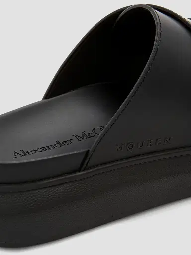 McQueen Men's Hybrid Buckle Rubber Slide Sandals - Black | Thumbnail 6 McQueen Men's Hybrid Buckle Rubber Slide Sandals - Black | Thumbnail 6