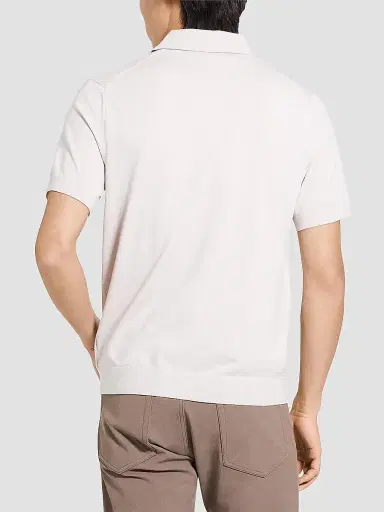 Theory Men's Soris Knit Polo Shirt - Silver Cloud | Thumbnail 5 Theory Men's Soris Knit Polo Shirt - Silver Cloud | Thumbnail 5