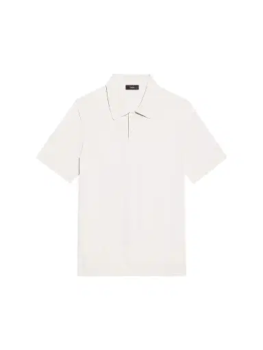 Theory Men's Soris Knit Polo Shirt - Silver Cloud | Thumbnail 1 Theory Men's Soris Knit Polo Shirt - Silver Cloud | Thumbnail 1