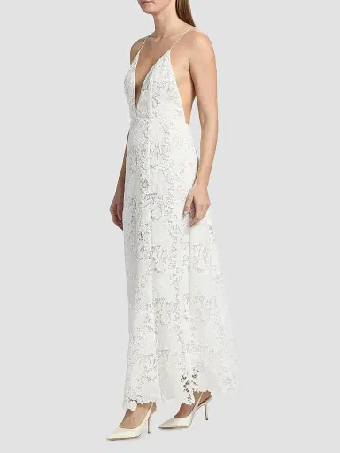 Ronny Kobo Women's Kim Embroidered Plunging V-Neck Maxi Dress - White | Thumbnail 2 Ronny Kobo Women's Kim Embroidered Plunging V-Neck Maxi Dress - White | Thumbnail 2