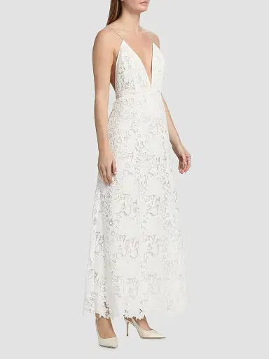 Ronny Kobo Women's Kim Embroidered Plunging V-Neck Maxi Dress - White | Thumbnail 4 Ronny Kobo Women's Kim Embroidered Plunging V-Neck Maxi Dress - White | Thumbnail 4