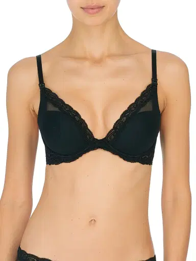 Natori Women's Feathers Plunge Nursing T-Shirt Bra - Black - Size 32D | Thumbnail 1 Natori Women's Feathers Plunge Nursing T-Shirt Bra - Black - Size 32D | Thumbnail 1