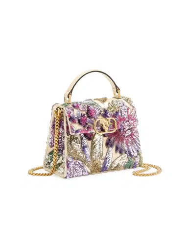 Valentino Garavani Women's V-Sling Crossbody Embroidered Bag | Thumbnail 3 Valentino Garavani Women's V-Sling Crossbody Embroidered Bag | Thumbnail 3