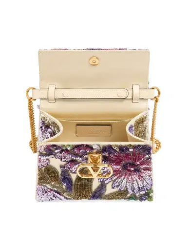 Valentino Garavani Women's V-Sling Crossbody Embroidered Bag | Thumbnail 5 Valentino Garavani Women's V-Sling Crossbody Embroidered Bag | Thumbnail 5