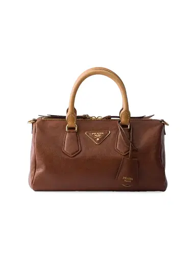 Prada Women's Small Leather Top-Handle Bag - Brown | Thumbnail 1 Prada Women's Small Leather Top-Handle Bag - Brown | Thumbnail 1