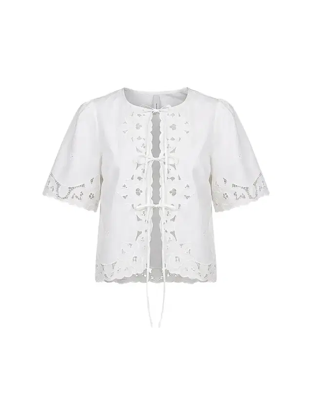 Women's Isabel Embroidered Tie-Front Cotton Top - Women's Isabel Embroidered Tie-Front Cotton Top -