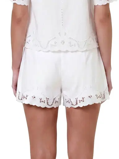 NICHOLAS Women's Irma Lace-Trim Cotton Shorts - | Thumbnail 5 NICHOLAS Women's Irma Lace-Trim Cotton Shorts - | Thumbnail 5