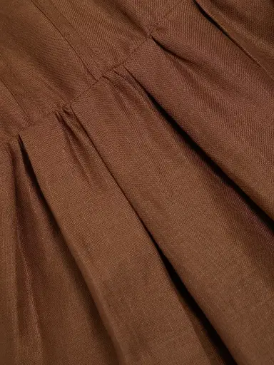 NICHOLAS Women's Makenna Linen Corset Midi-Dress - Cigar | Thumbnail 7 NICHOLAS Women's Makenna Linen Corset Midi-Dress - Cigar | Thumbnail 7