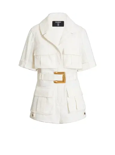 Balmain Belted denim playsuit | Thumbnail 1 Balmain Belted denim playsuit | Thumbnail 1