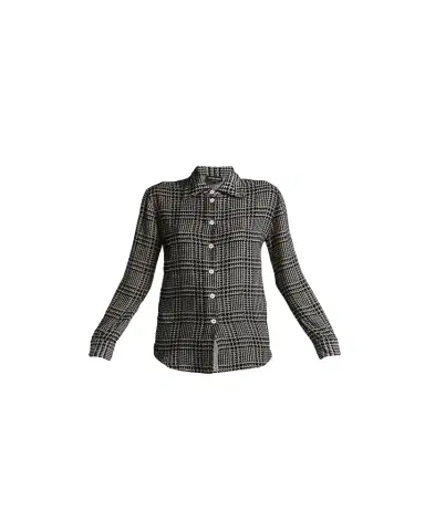 Giorgio Armani Flocked Check Silk Blouse | Thumbnail 1 Giorgio Armani Flocked Check Silk Blouse | Thumbnail 1