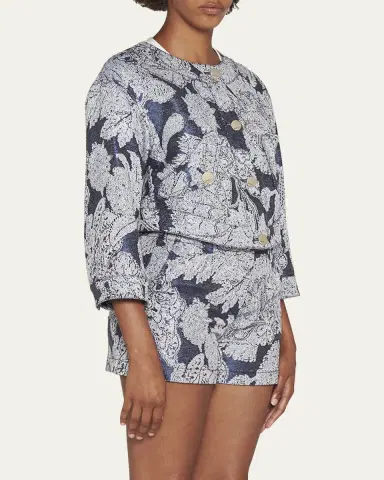 Giorgio Armani Paisley Crop Jacket | Thumbnail 4 Giorgio Armani Paisley Crop Jacket | Thumbnail 4
