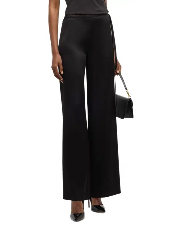 Straight-Leg Lace-Trim Pants Straight-Leg Lace-Trim Pants