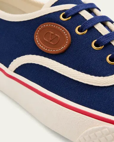 Valentino Garavani Men's Nojoke Canvas Leather VLogo Low-Top Sneakers | Thumbnail 7 Valentino Garavani Men's Nojoke Canvas Leather VLogo Low-Top Sneakers | Thumbnail 7