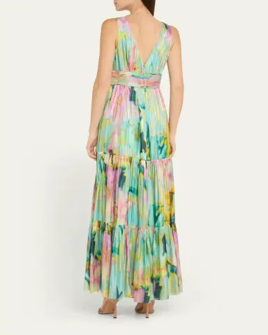 Kobi Halperin Britt Tiered Metallic Satin Maxi Dress | Thumbnail 3 Kobi Halperin Britt Tiered Metallic Satin Maxi Dress | Thumbnail 3