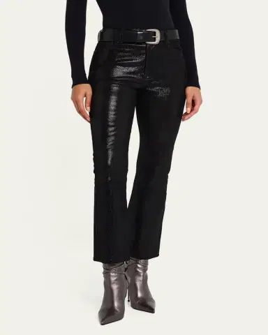FRAME Le Crop Mini Boot Leather Pants | Thumbnail 4 FRAME Le Crop Mini Boot Leather Pants | Thumbnail 4