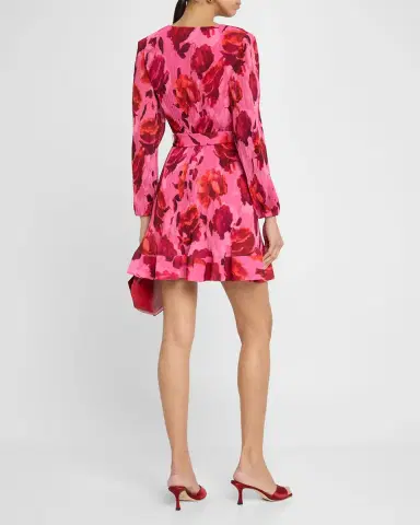 Milly Liv Pleated Floral-Print Mini Dress | Thumbnail 2 Milly Liv Pleated Floral-Print Mini Dress | Thumbnail 2