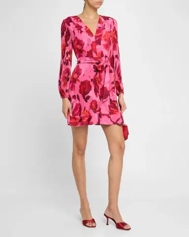 Milly Liv Pleated Floral-Print Mini Dress | Thumbnail 3 Milly Liv Pleated Floral-Print Mini Dress | Thumbnail 3
