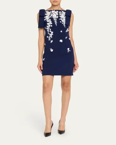 Carolina Herrera Embroidered Applique Bow Mini Dress | Thumbnail 2 Carolina Herrera Embroidered Applique Bow Mini Dress | Thumbnail 2