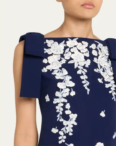 Carolina Herrera Embroidered Applique Bow Mini Dress | Thumbnail 5 Carolina Herrera Embroidered Applique Bow Mini Dress | Thumbnail 5