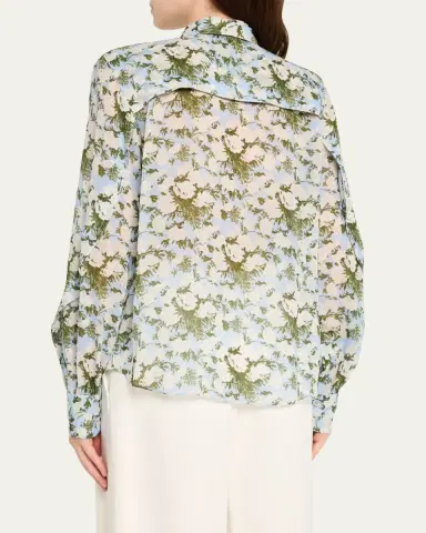 Prabal Gurung Floral Tie-Neck Blouse | Thumbnail 3 Prabal Gurung Floral Tie-Neck Blouse | Thumbnail 3