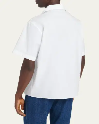 Valentino Garavani Men's Cotton Poplin Camp Shirt | Thumbnail 3 Valentino Garavani Men's Cotton Poplin Camp Shirt | Thumbnail 3