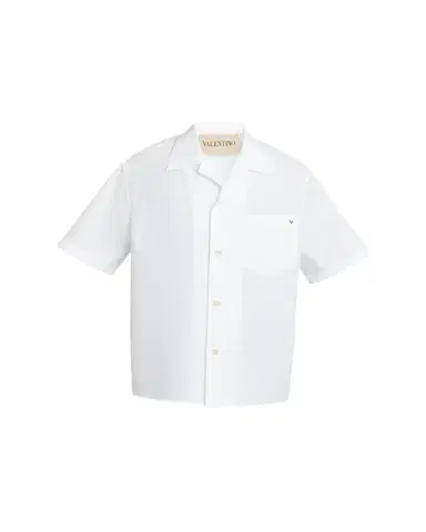 Valentino Garavani Men's Cotton Poplin Camp Shirt | Thumbnail 1 Valentino Garavani Men's Cotton Poplin Camp Shirt | Thumbnail 1