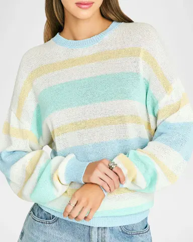 SEROYA Cassian Striped Linen-Blend Sweater | Thumbnail 4 SEROYA Cassian Striped Linen-Blend Sweater | Thumbnail 4