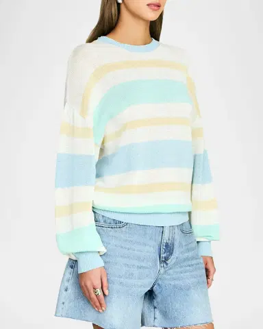 SEROYA Cassian Striped Linen-Blend Sweater | Thumbnail 7 SEROYA Cassian Striped Linen-Blend Sweater | Thumbnail 7