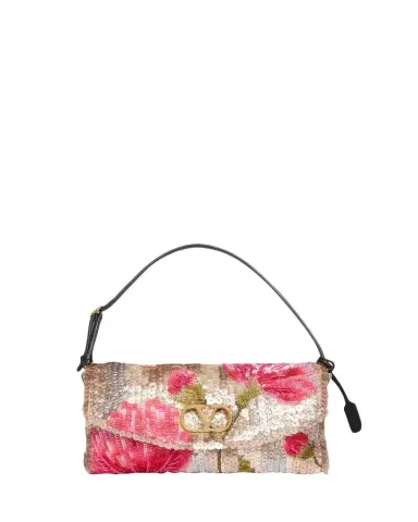 Valentino Garavani Devain Floral Sequin Silk Satin Top-Handle Bag | Thumbnail 1 Valentino Garavani Devain Floral Sequin Silk Satin Top-Handle Bag | Thumbnail 1
