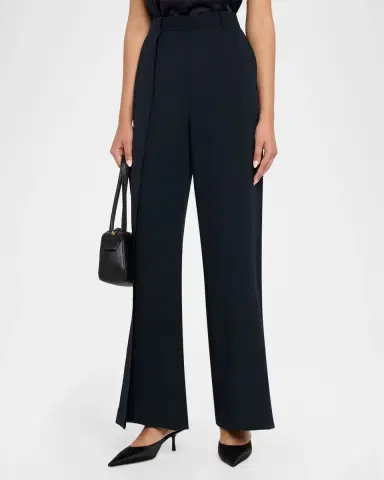 Jason Wu Collection Asymmetric Pleat Straight-Leg Cady Trousers | Thumbnail 3 Jason Wu Collection Asymmetric Pleat Straight-Leg Cady Trousers | Thumbnail 3