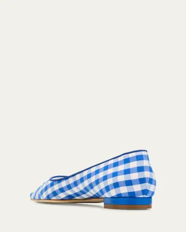 Manolo Blahnik 10mm Alexa Gingham Flat Pumps | Thumbnail 2 Manolo Blahnik 10mm Alexa Gingham Flat Pumps | Thumbnail 2