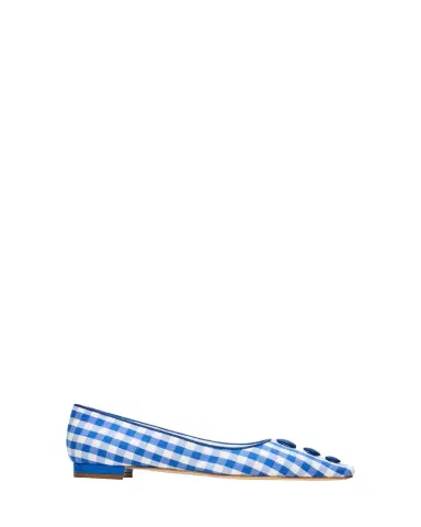Manolo Blahnik 10mm Alexa Gingham Flat Pumps | Thumbnail 1 Manolo Blahnik 10mm Alexa Gingham Flat Pumps | Thumbnail 1