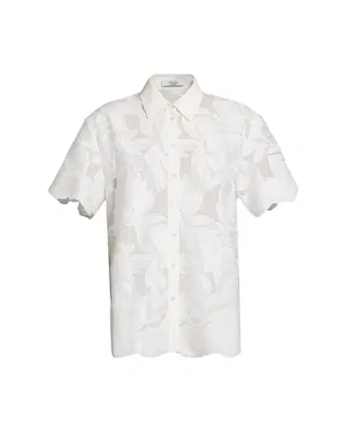 Erdem Floral Cutwork Cotton Short-Sleeve Button-Down Shirt | Thumbnail 1 Erdem Floral Cutwork Cotton Short-Sleeve Button-Down Shirt | Thumbnail 1