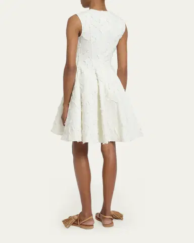 Erdem Textured Denim Fit-&-Flare Mini Dress | Thumbnail 3 Erdem Textured Denim Fit-&-Flare Mini Dress | Thumbnail 3
