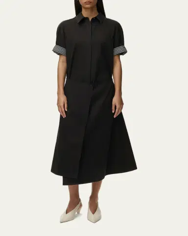 Loewe Wrapped Short-Sleeve Midi Shirtdress | Thumbnail 2 Loewe Wrapped Short-Sleeve Midi Shirtdress | Thumbnail 2