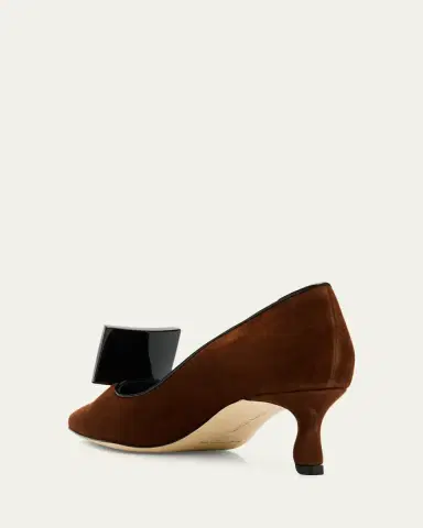 Manolo Blahnik 50mm Potoka Suede Pumps | Thumbnail 2 Manolo Blahnik 50mm Potoka Suede Pumps | Thumbnail 2