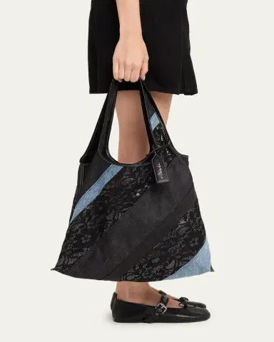 3.1 Phillip Lim Patchwork Lace & Denim Market Tote Bag | Thumbnail 2 3.1 Phillip Lim Patchwork Lace & Denim Market Tote Bag | Thumbnail 2