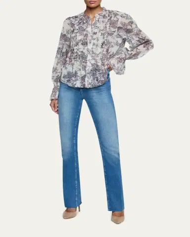 L'AGENCE Eunice Ruffle-Sleeve Blouse | Thumbnail 2 L'AGENCE Eunice Ruffle-Sleeve Blouse | Thumbnail 2