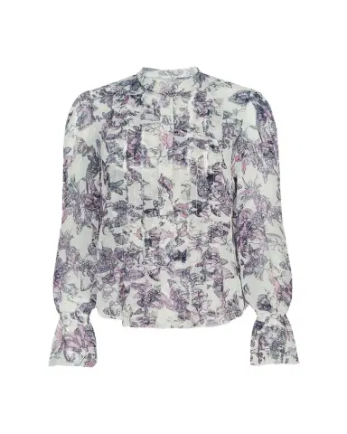 L'AGENCE Eunice Ruffle-Sleeve Blouse | Thumbnail 1 L'AGENCE Eunice Ruffle-Sleeve Blouse | Thumbnail 1