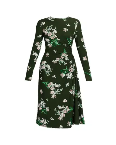 Erdem Floral Ponte Long-Sleeve Midi Dress | Thumbnail 1 Erdem Floral Ponte Long-Sleeve Midi Dress | Thumbnail 1