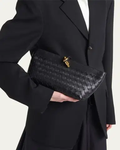 Bottega Veneta Andiamo Knot-Embellished Leather Clutch Bag | Thumbnail 2 Bottega Veneta Andiamo Knot-Embellished Leather Clutch Bag | Thumbnail 2