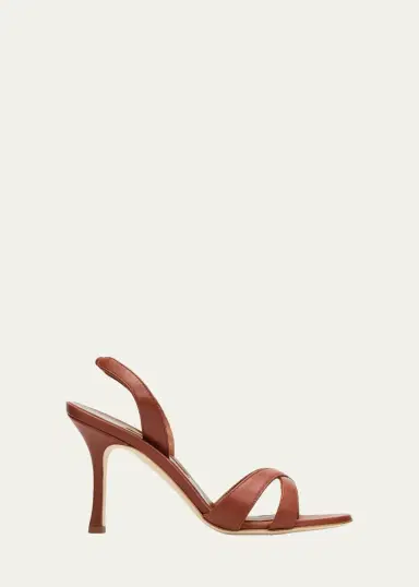 Manolo Blahnik 90mm Callasli Crossover Leather Slingback Sandals | Thumbnail 4 Manolo Blahnik 90mm Callasli Crossover Leather Slingback Sandals | Thumbnail 4