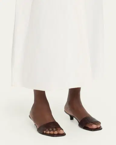 TOTEME Lizard Leather Kitten-Heel Sandals | Thumbnail 2 TOTEME Lizard Leather Kitten-Heel Sandals | Thumbnail 2
