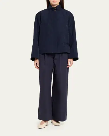 Lafayette 148 New York Funnel-Neck Cavalry Twill Jacket | Thumbnail 2 Lafayette 148 New York Funnel-Neck Cavalry Twill Jacket | Thumbnail 2