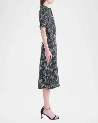 Altuzarra Kieran Abstract-Print Short-Sleeve Midi Shirtdress With Belt | Thumbnail 5 Altuzarra Kieran Abstract-Print Short-Sleeve Midi Shirtdress With Belt | Thumbnail 5