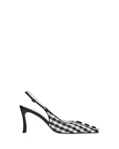 Manolo Blahnik 90mm Alexa Gingham Slingback Pumps | Thumbnail 1 Manolo Blahnik 90mm Alexa Gingham Slingback Pumps | Thumbnail 1